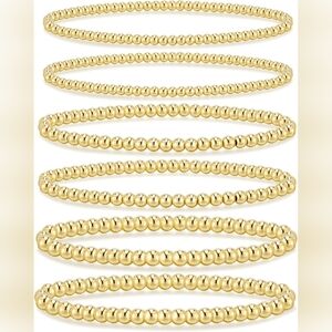 6 Piece Gold beaded Bracelets for Women